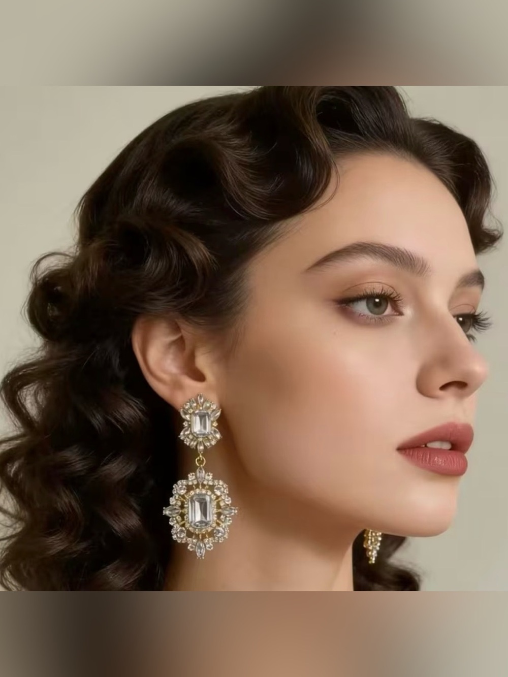 Gold Crystal Drop Earrings - Elegant Women's Jewelry